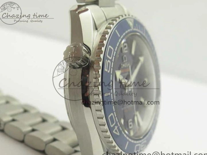 0428 Planet Ocean 2016 43.5mm SS Blue Bezel OM 1:1 Best Edition Blue Dial on SS Bracelet A8900 V WellDesigned 8029